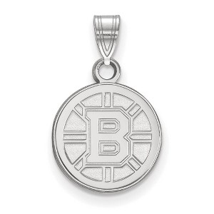 Black Bow Jewelry Sterling Silver Boston Bruins NHL Small Pendant - 1 of 3