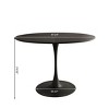 NicBex Modern Round Dining Table with Four Patchwork Tabletops and Metal Base - 3 of 4