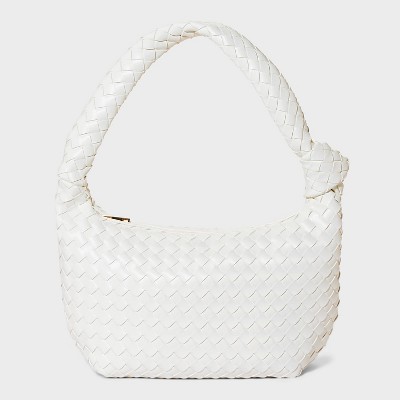 Woven Slouchy Shoulder Handbag - A New Day™ Cream