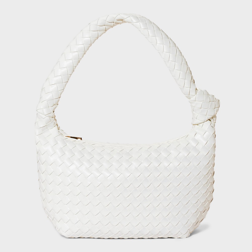 Photos - Travel Accessory Woven Slouchy Shoulder Handbag - A New Day™ Cream