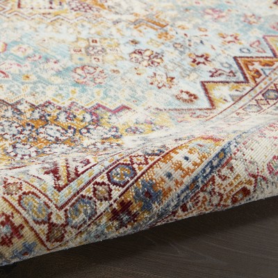 Multicolor Synthetic Rectangular 4' x 6' Traditional Area Rug