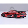 Koenigsegg One:1 Apple Red Metallic with Carbon and Silver Stripes 1/64 Diecast Model Car by Autoart - 3 of 4