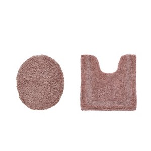 Lux Premium 100% Cotton Tufted Solid Reversible 2 Piece Bath Rug Set – Ultra-Soft, Water-Absorbent, Durable, Machine Washable Bathroom Rug - 1 of 4