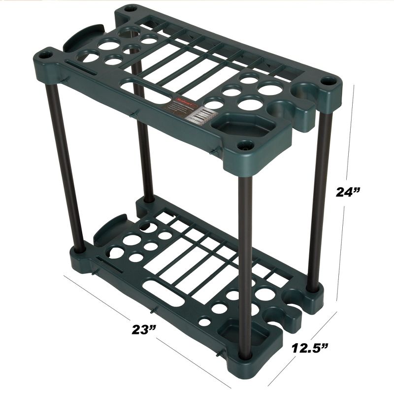 Garden Tool Organizer - 23-inch-long Utility Rack that Holds 30 Yard Tools and Broom Holder - Garage Organizers and Storage by Stalwart, 3 of 5