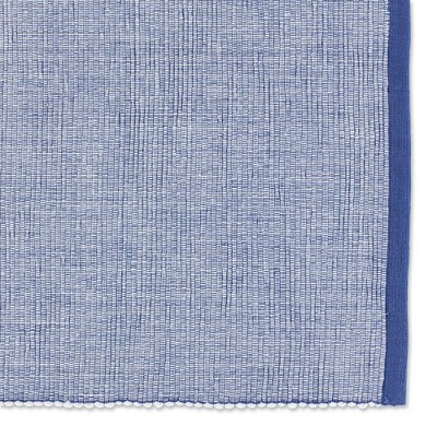 French Blue Eco-Friendly Ribbed Fabric Placemats, 13x19, Set of 6
