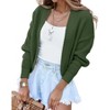 Clearlove Women's Cropped Drop Shoulder Cardigan Long Sleeve Open-Front Knit Shrug Jacket - 2 of 4