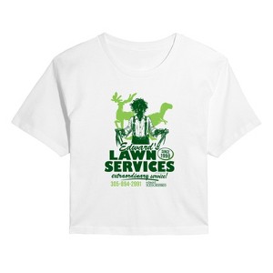 Women's - Edward Scissorhands - Edwards Lawn Services Cropped Graphic T-Shirt - 1 of 4