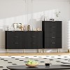 Modern Fluted 6 Drawer Dresser, Large Natural Wood Chest of Drawers with Gold Handles, Bedroom Storage Organizer, Stylish Dresser, White - 3 of 4