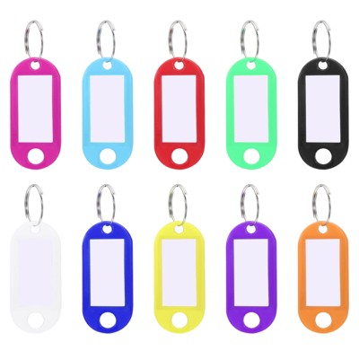 Unique Bargains Plastic Key Tag with Split Ring Labels Window 10 Assorted Colors