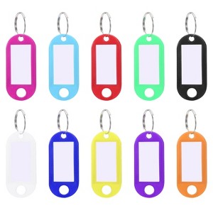 Unique Bargains Plastic Key Tag with Split Ring Labels Window 10 Assorted Colors - 1 of 4