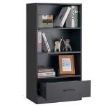 Costway 48'' Tall 4-tier Storage Shelf Wood Bookcase w/Drawer Home Organizer Display Rack