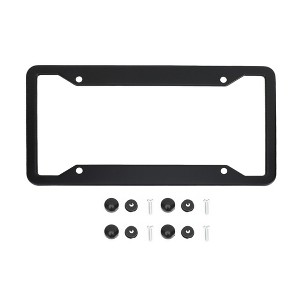 Unique Bargains Stainless Steel Car License Plate Holder Durable Mirror Polished Black 1Pc - 1 of 4