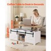 VEVOR 47.2in Farmhouse Lift Top Coffee Table,Rustic Center Table with Barn Door and Hidden Storage Compartment,Modern Rectangle Lifting Tabletop,White - 4 of 4