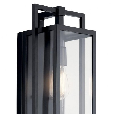 Goson 20" Black Industrial Outdoor Wall Light with Clear Glass