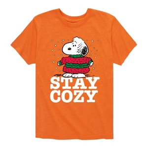 Boys' - Peanuts - Stay Cozy Short Sleeve Graphic T-Shirt - 1 of 4
