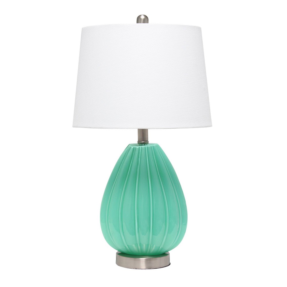 Photos - Floodlight / Garden Lamps Pleated Table Lamp with Fabric Shade Seafoam - Lalia Home
