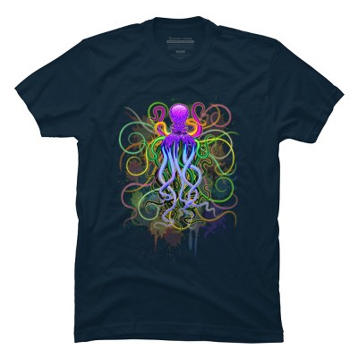 Men's Design By Humans Octopus Psychedelic Luminescence By BluedarkArt T-Shirt