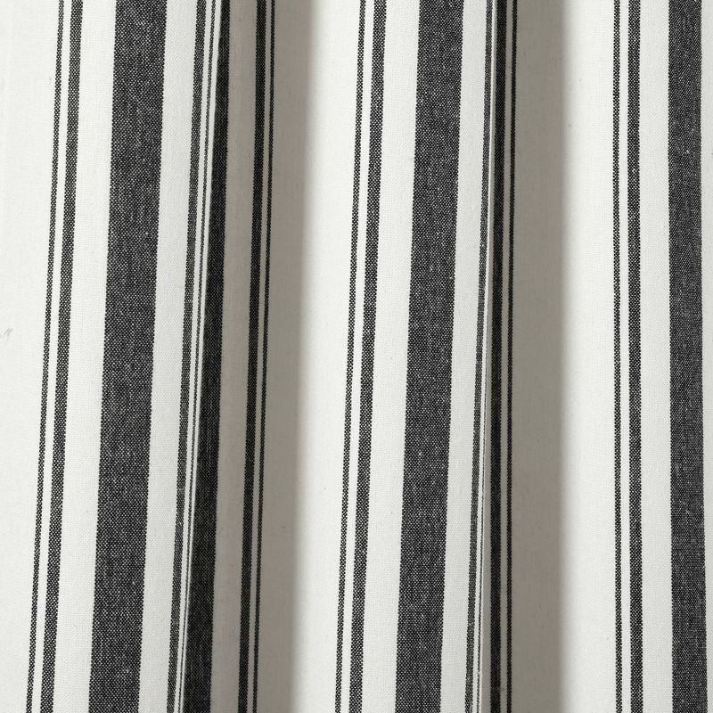 2pk 42&#34;x84&#34; Light Filtering Farmhouse Striped Yarn Dyed Curtain Panels Black - Lush D&#233;cor, 4 of 8