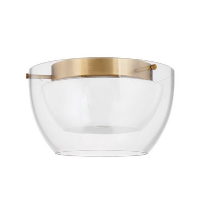 Troy Lighting Dutton 1 - Light Flush Mount in  Patina Brass Opal Glossy Shade