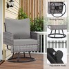 Anybear 3PC Grey Wicker Rattan Swivel Chairs with Coffee Table Outdoor Seating Set - 4 of 4