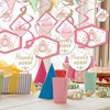 Big Dot of Happiness Little Princess Crown - Pink and Gold Princess Baby Shower or Birthday Party Hanging Decor - Party Decoration Swirls - Set of 40 - 2 of 4