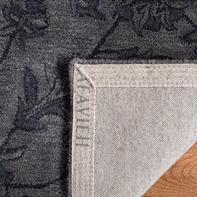 Handmade Gray Wool Persian Floral 4' x 6' Area Rug