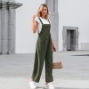 Women's Olive Green Jumpsuit Corduroy Wide-Leg Overalls - Cupshe - 4 of 4