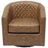 KINWELL 29" Wide Tufted PU Leather Swivel Barrel Chair - 3 of 4