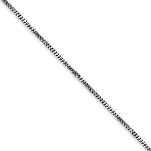 Black Bow Jewelry 1.3mm, 14k White Gold, Solid Curb Chain Necklace - 1 of 4