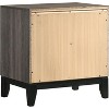 ORRD 2 Drawer Bedroom Nightstand Transitional Style Nightstand Storage Drawers Gray Oak and Black - 4 of 4