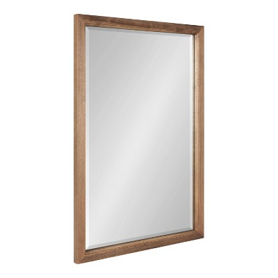 20" x 30" Hogan Wood Framed Decorative Wall Mirror Rustic Brown - Kate & Laurel All Things Decor