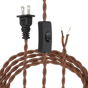 Unique Bargains Vintage Twisted Cloth Covered Lamp Wire with Switch Button and Plug - 1 of 4