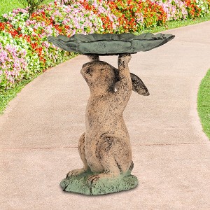 SPI Home Rabbit Birdbath – 16.5-Inch Cast Aluminum Outdoor Bird Bath with Nature-Inspired Design and Antique Bronze Finish - 1 of 4