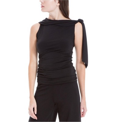Max Studio London Womens Shoulder Tie Knit Blouse
