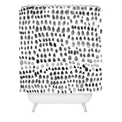 Iris Lehnhardt Painted Dots Shower Curtain Black - Deny Designs