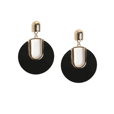 SOHI Women's Onyx Black Casual Drop Earrings