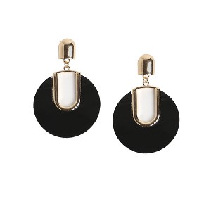 SOHI Women's Onyx Black Casual Drop Earrings - 1 of 4
