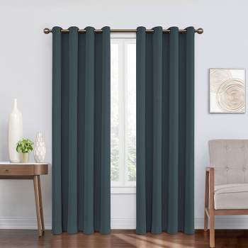 95"x52" Round and Round Thermawave Blackout Curtain Panel Green - Eclipse