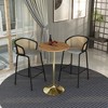 Leisuremod Verve 27" Round Bar Height Dining Table - MDF Wood Top with Brushed Gold Pedestal Base Counter Height Table for Kitchen, Home, and Pub - 3 of 4