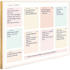 Blu Monaco Gold Edge Desk Pad – Undated Weekly Planner Notepad – 8.5 x 11, 50 Pages – Tear-Off Calendar for Scheduling and Organization - 1 of 4