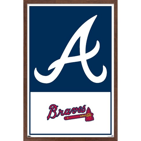 Trends International MLB Atlanta Braves - Austin Riley 22 Framed Wall  Poster Prints White Framed Version 14.725 x 22.375