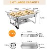 TackView Chafing Dish for Buffet, 8 QT Food Servers and Warmers Stainless Steel Chafing Dish Buffet Set with Water Pan for Parties, Silver - 2 of 4