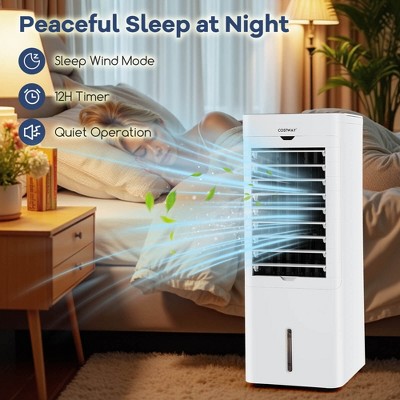 White Portable Evaporative Air Cooler with Remote Control