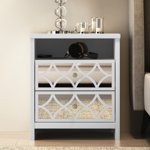 Galano Veasley 2-Drawer Nightstand Effortless Assembly & Stylish Storage Solution-22.8''W x 15.7''D x 26.8''H - 1 of 4