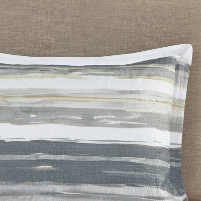 Yellow and Gray Reversible Microfiber Comforter Set, Full