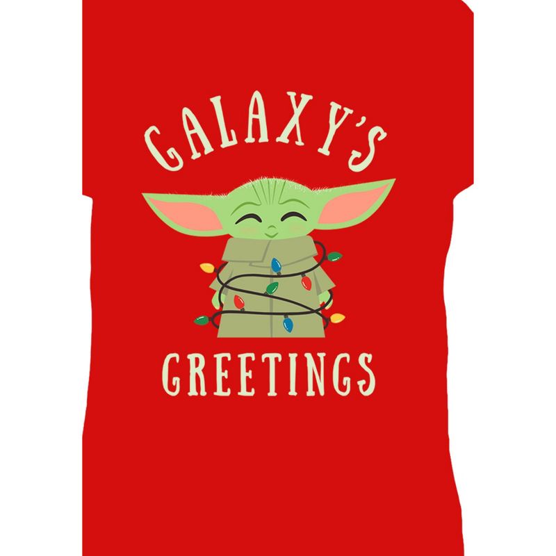 Girl's Star Wars The Mandalorian Christmas The Child Greetings T-Shirt, 2 of 6