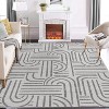Washable Area Rug, Soft Rainbow Abstract Runner, Non-Slip Low-Pile Carpet with Rubber Backing, Stain Resistant Boho Geometric Rug for Living Room - 2 of 4