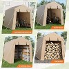 GustoWave 6x8 FT Portable Outdoor Storage Shed, UV-Resistant Carport for Motorcycle, Firewood - 2 of 4