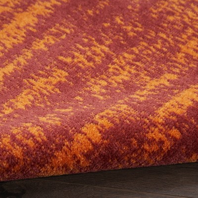 Elysian Red Abstract 4' Round Synthetic Outdoor Rug