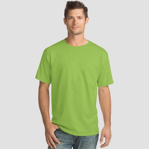 Hanes Men's Essentials Short Sleeve T-shirt 4pk - Lime M : Target